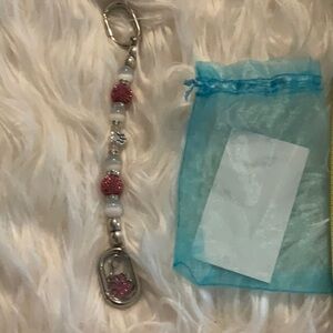 LD Key Finder Elegant Pink and Silver Keychain